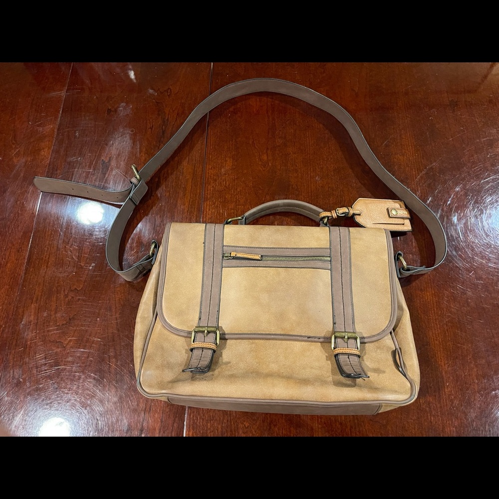 Aldo Satchel Leather Messenger Bag